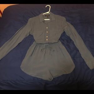 38% Off Long-Sleeve Blue Romper